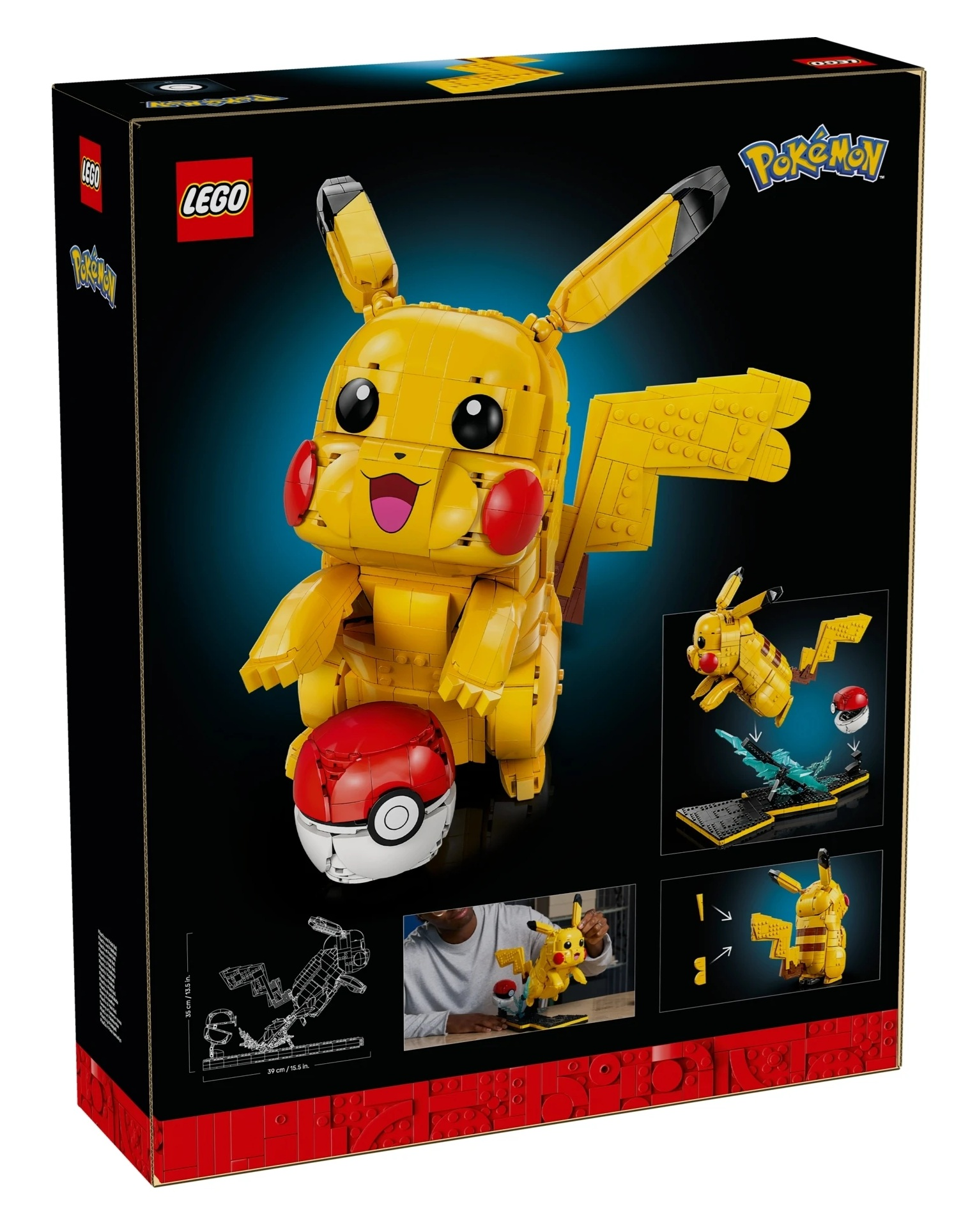Pudełko zestawu LEGO Pokémon Pikachu z modelem Pikachu i Poké Ballem.