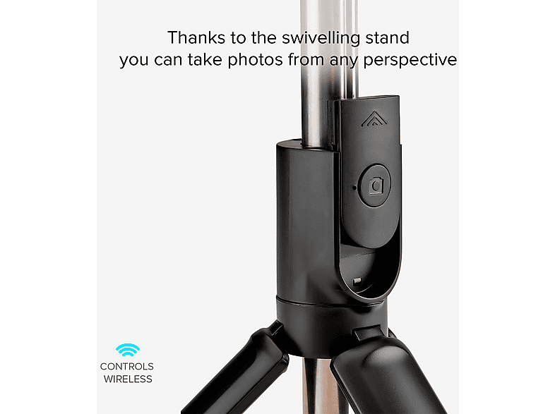 SBS 17870 Selfie-Stick mit integriertem LED-Licht und Stativ, Schwarz — Foto 2 von 2
