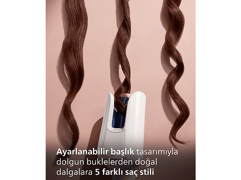 PHILIPS BHB968/00 | WavePro Otomatik Saç Maşası Beyaz Fiyat