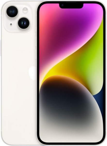 Ekranında renkli duvar kağıdı olan beyaz bir iPhone.