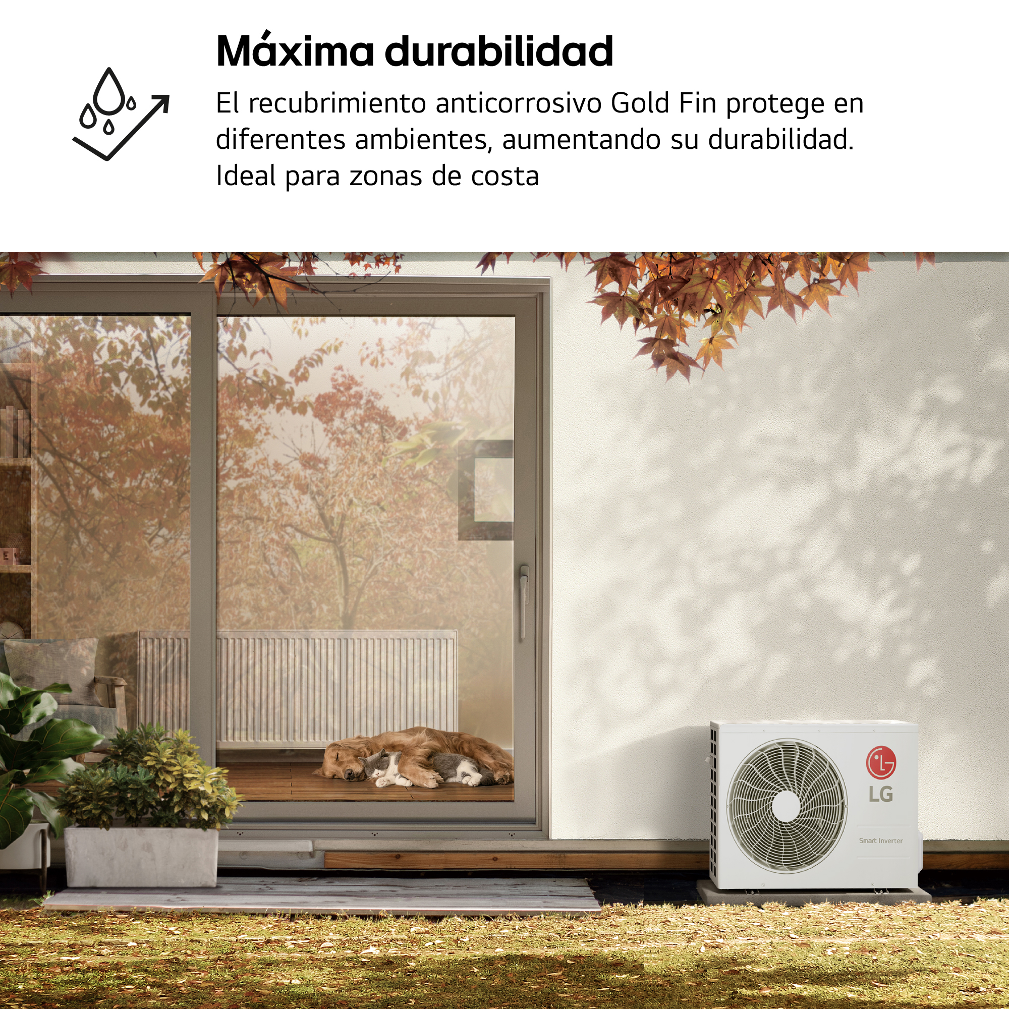 Máxima durabilidad. El recubrimiento anticorrosivo Gold Fin protege en diferentes ambientes, aumentando su durabilidad. Ideal para zonas de costa