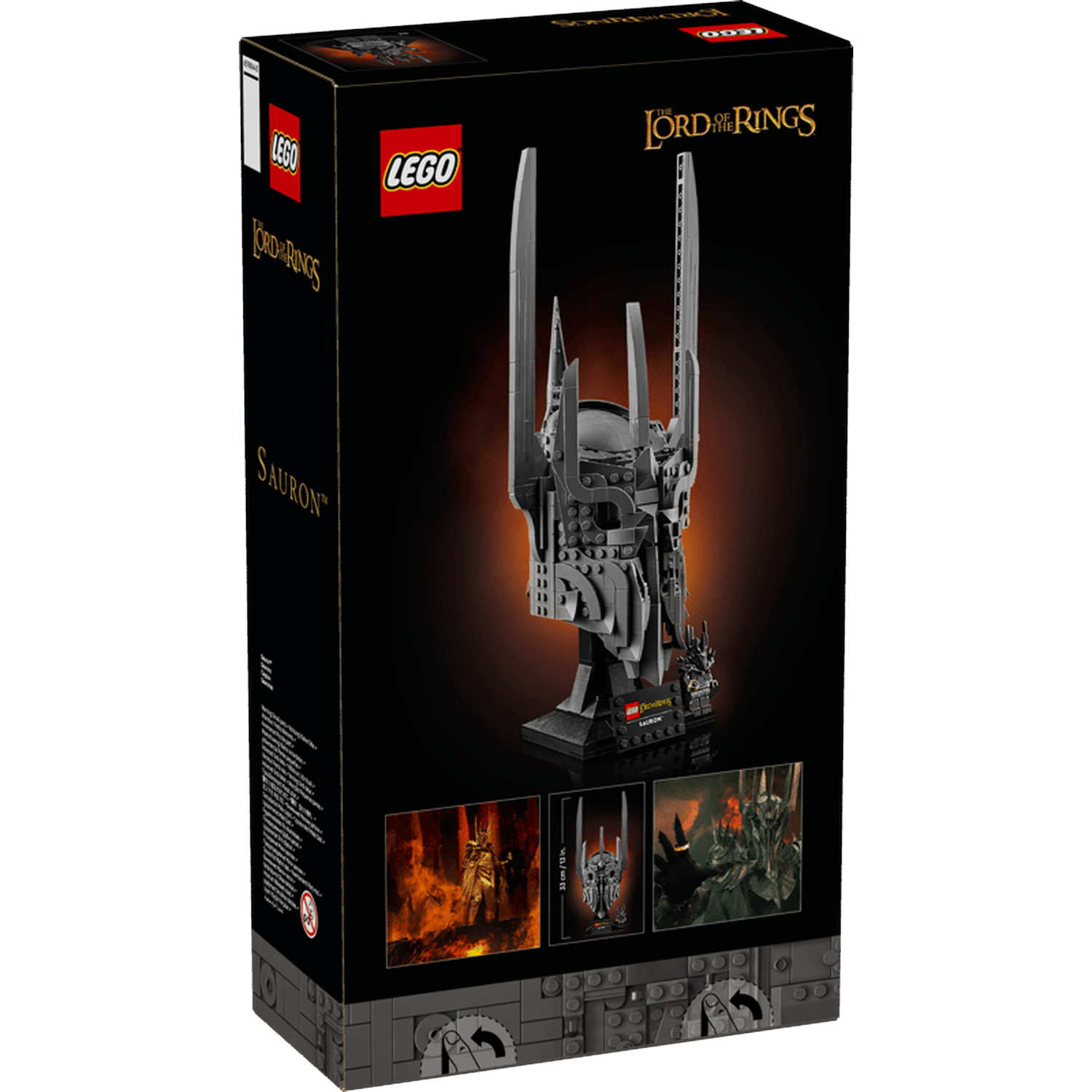 LEGO Lord of the Rings Sauron set verpakking met model en afbeeldingen.