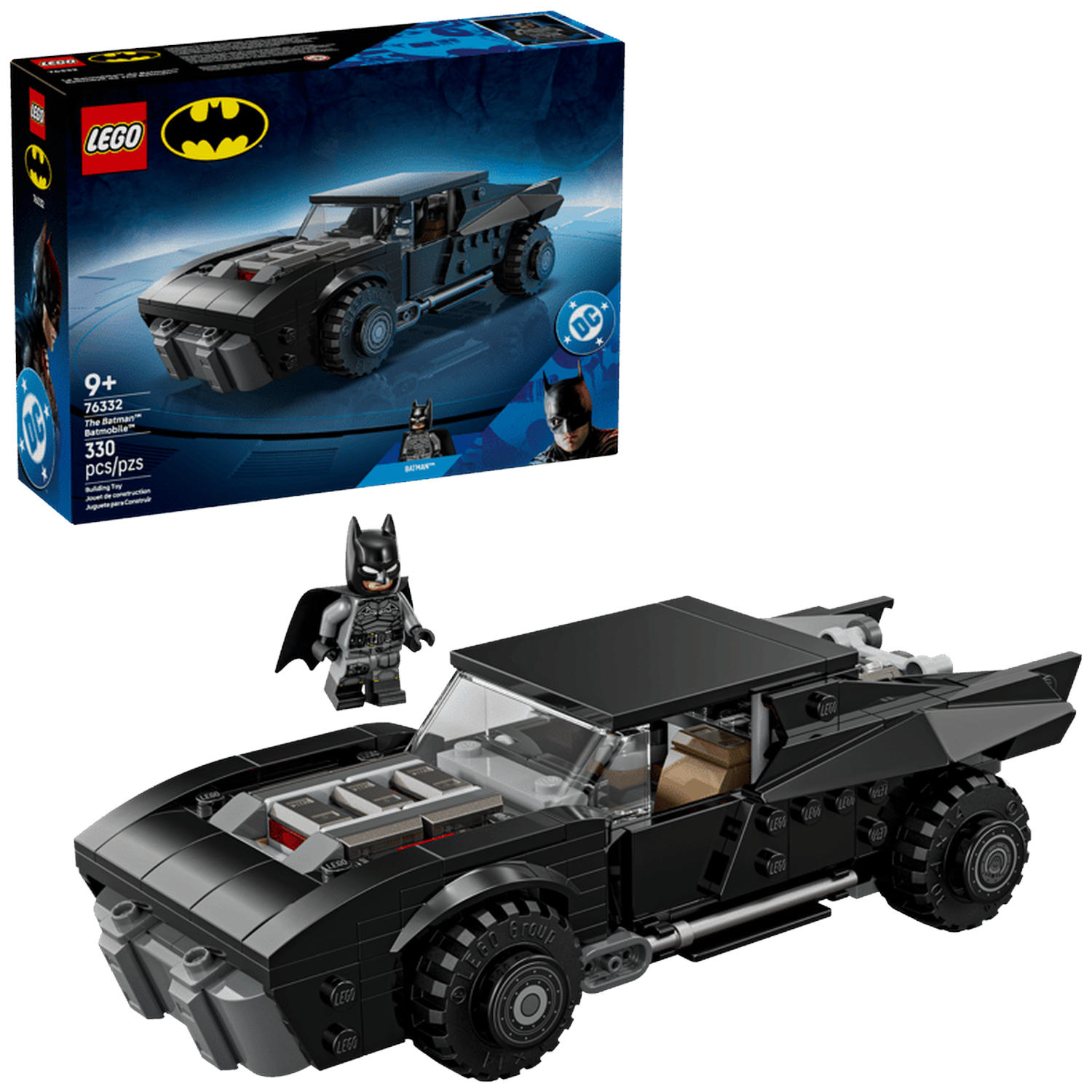Lego Batman Batmobile set met Batman minifiguur en doos.