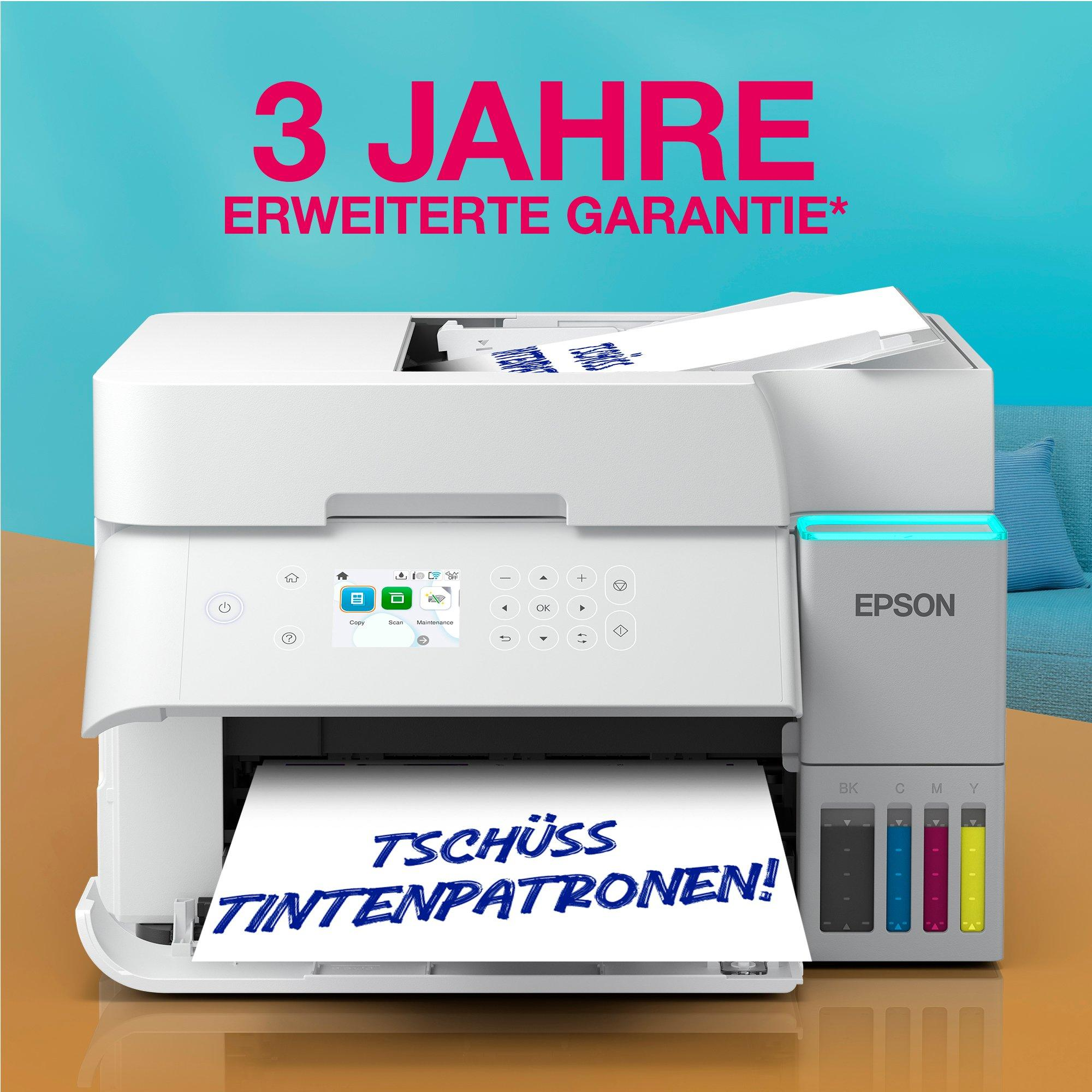 Weißer Epson Drucker druckt 