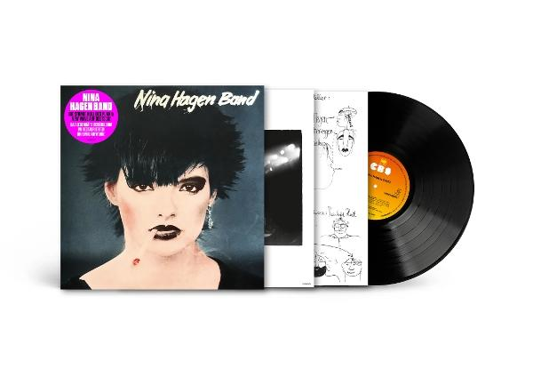 Nina Hagen Band Schallplattenalbum-Cover mit Nina Hagens Porträt und einer Schallplatte.