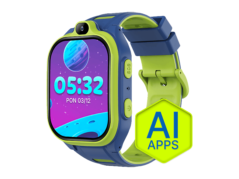 Smartwatch FOREVER Kids Boost KW-530 AI GPS WiFi 4G Niebiesko-zielony