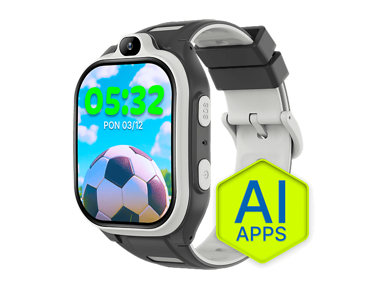 Smartwatch FOREVER Kids Boost KW-530 AI GPS WiFi 4G Czarno-biały