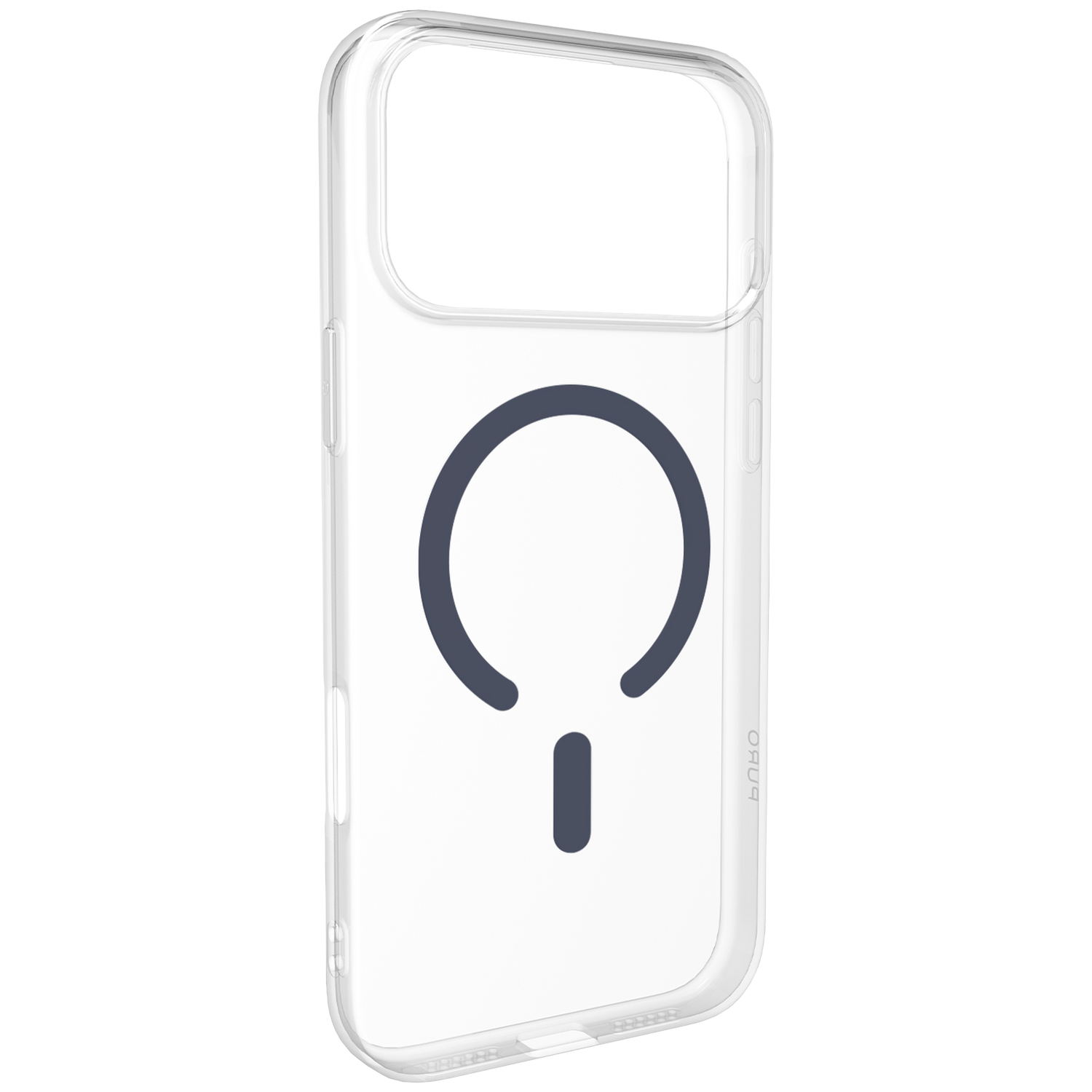 Coque de téléphone transparente avec logo cercle magnétique.