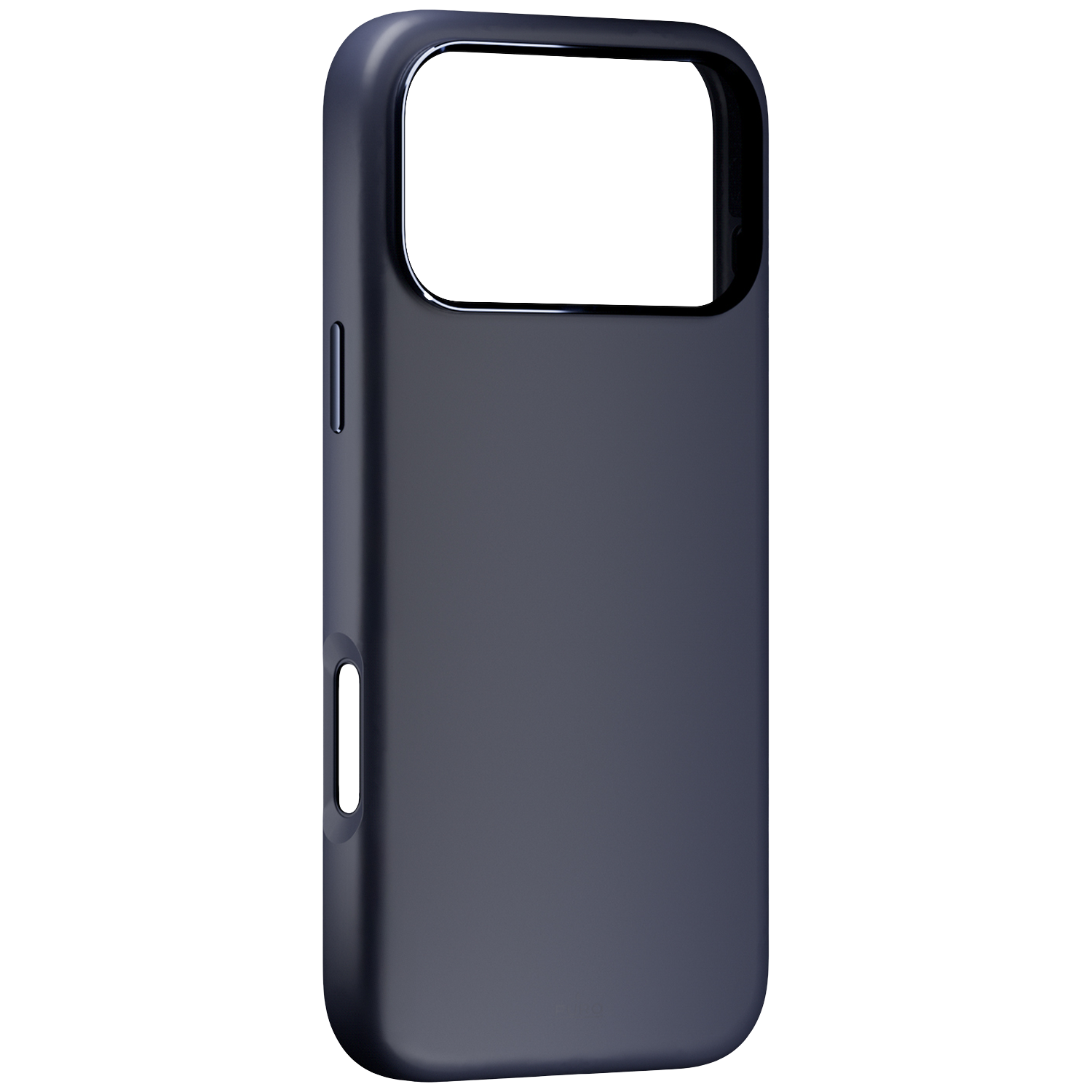 Coque de téléphone gris foncé avec découpes pour appareil photo et boutons.