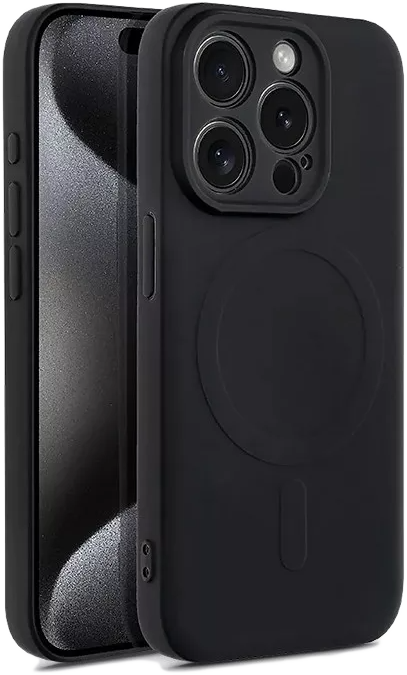 HAFFNER iPhone 15 Pro Silicone Mag Cover szilikon tok, fekete (HF228896)