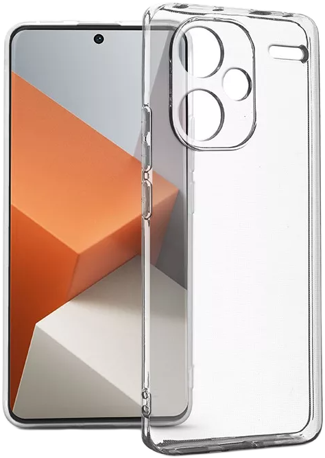 HAFFNER Xiaomi Redmi Note 13 Pro+ 5G Premium Clear Case Box kameravédős szilikon tok, átlátszó (HF283796)