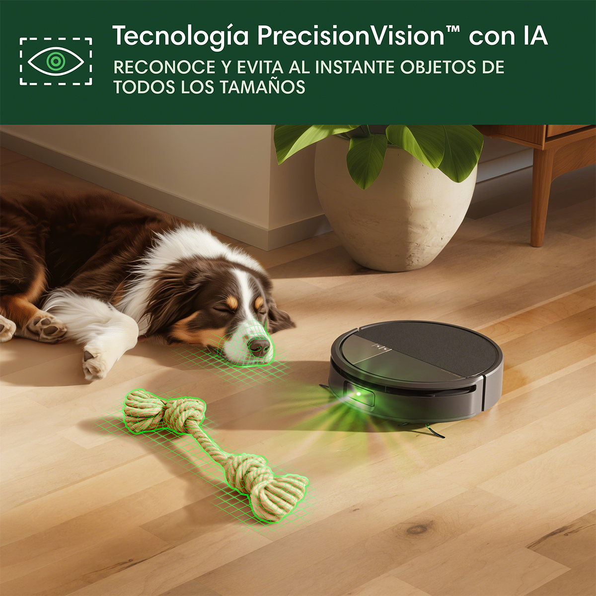 Tecnología precisionvision con IA, reconoce y evita al instante los objetos de todos los tamaños