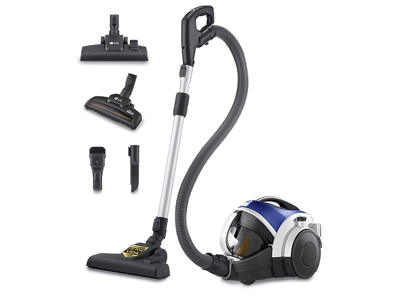 Aspirador sin bolsa - LG VK8506NHAC, 650W con sistema de compresión en polvo, 1.2 L, Azul