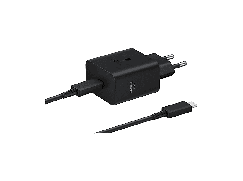 CARICABATTERIA SAMSUNG 45W con cavo USB-C/USB-C da 45W, Nero