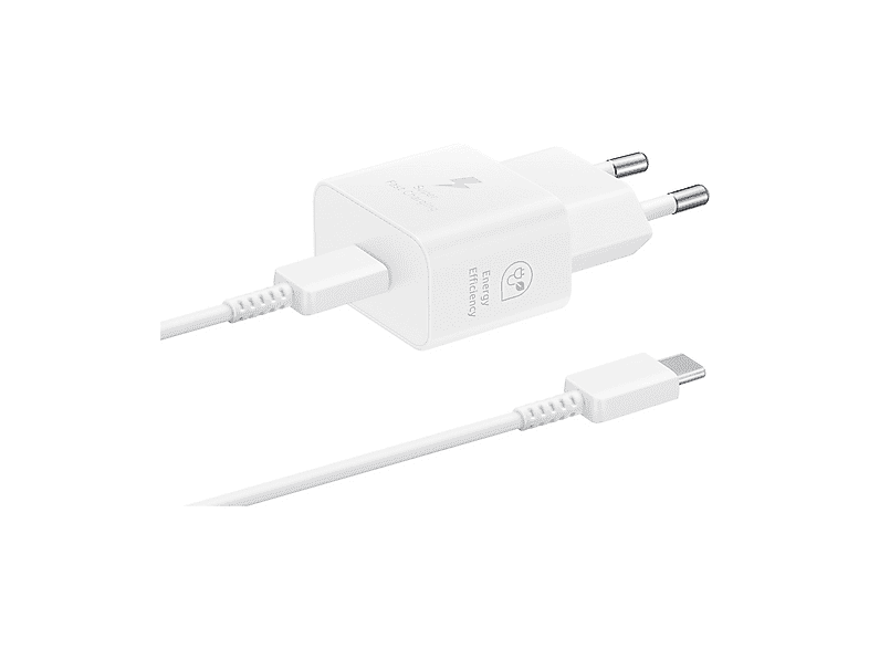 CARICABATTERIA SAMSUNG 25W con cavo USB-C/USB-C da 25W, Bianco