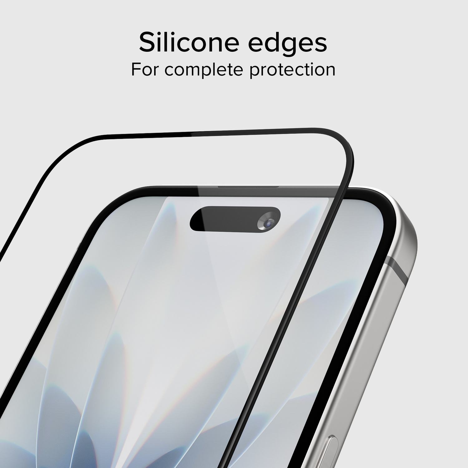 Bords en silicone pour une protection complète sur un smartphone.