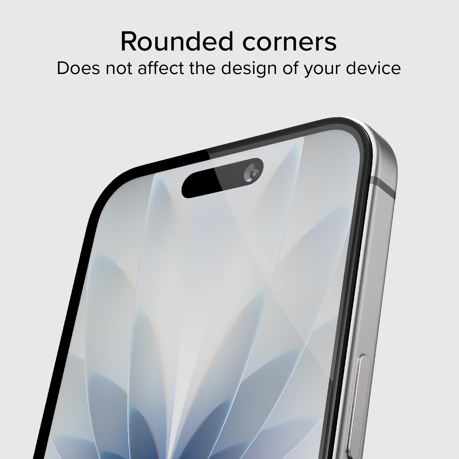 Gros plan d'un smartphone montrant des coins arrondis et une caméra.