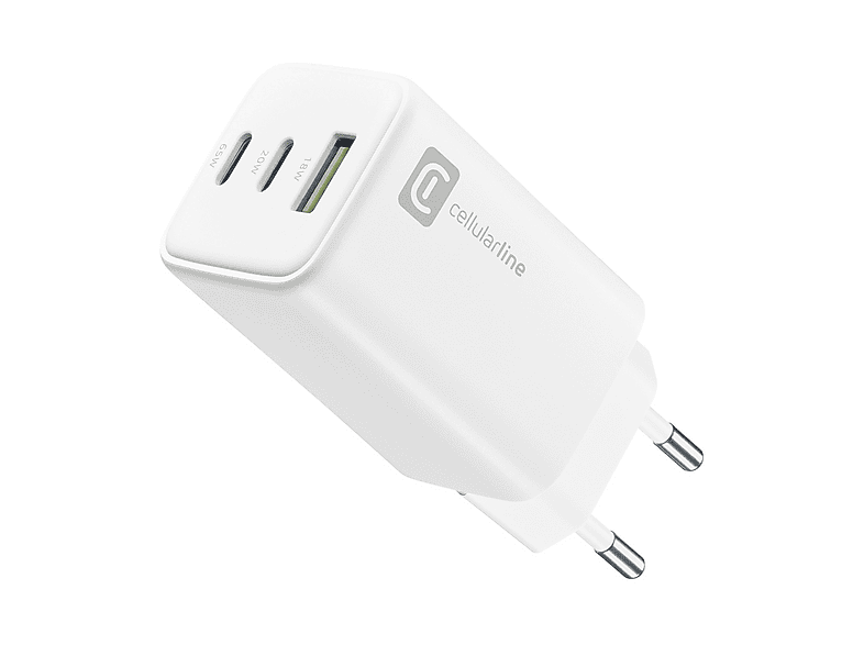 CARICABATTERIA CELLULARLINE Caricabatterie da rete 65W, Bianco