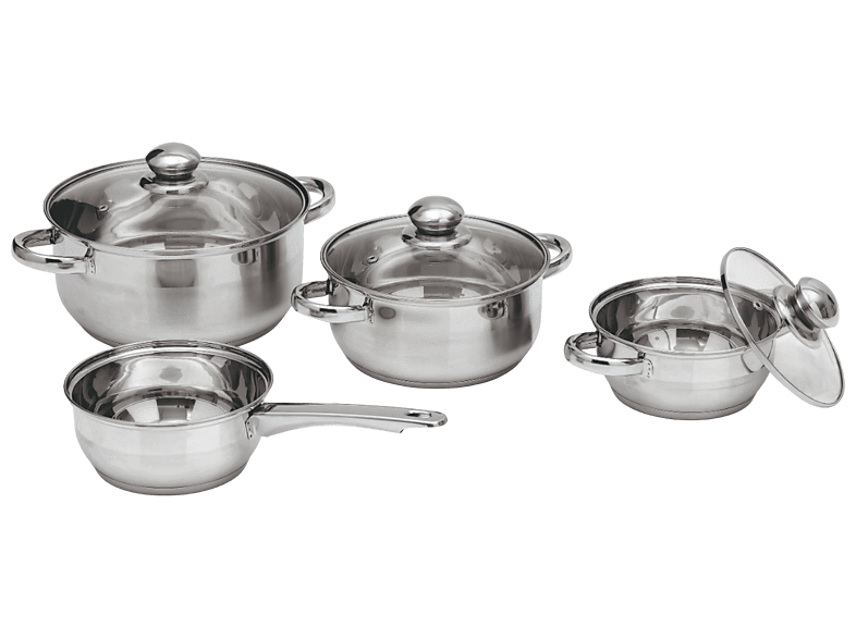 bratmaxx 30060 7-tlg. Topfset (alle Herdarten, Silber, Edelstahl)