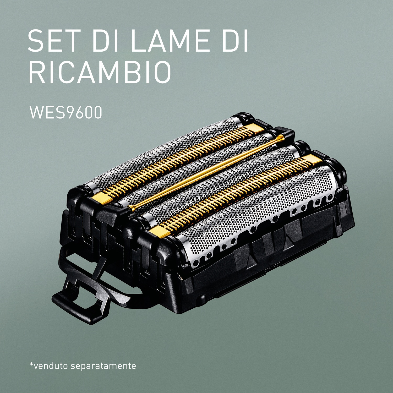 Set lame di ricambio WES9600 con manico nero e lame argento/oro.