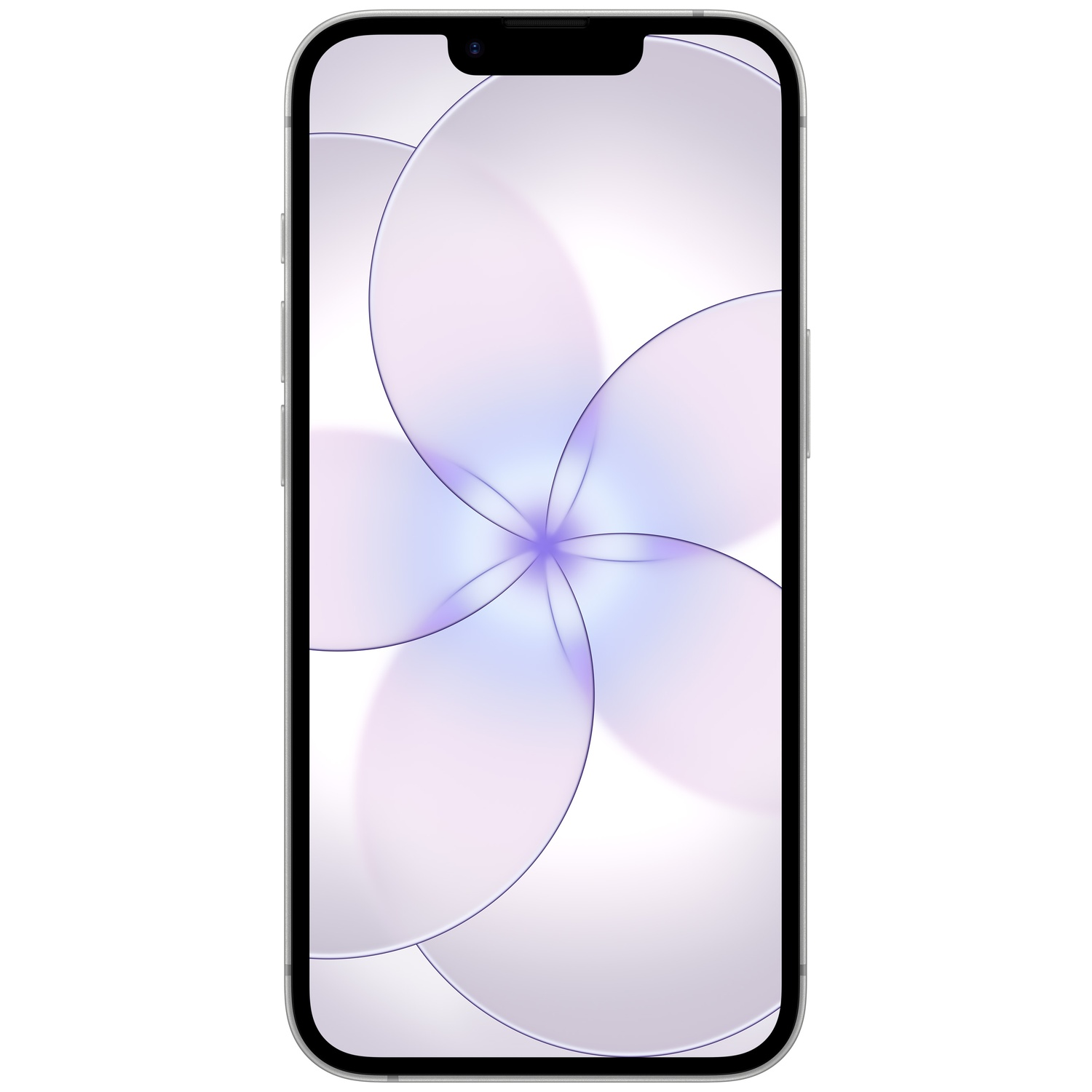 A sleek smartphone displaying a colorful, abstract wallpaper.