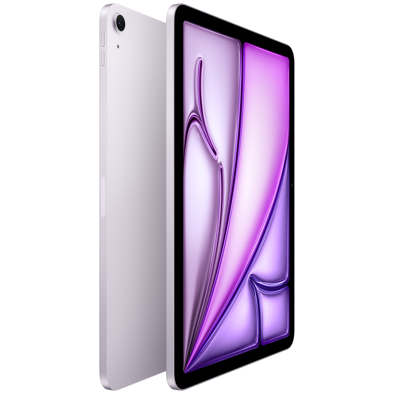 Une tablette violette avec un fond violet abstrait sur son écran.
