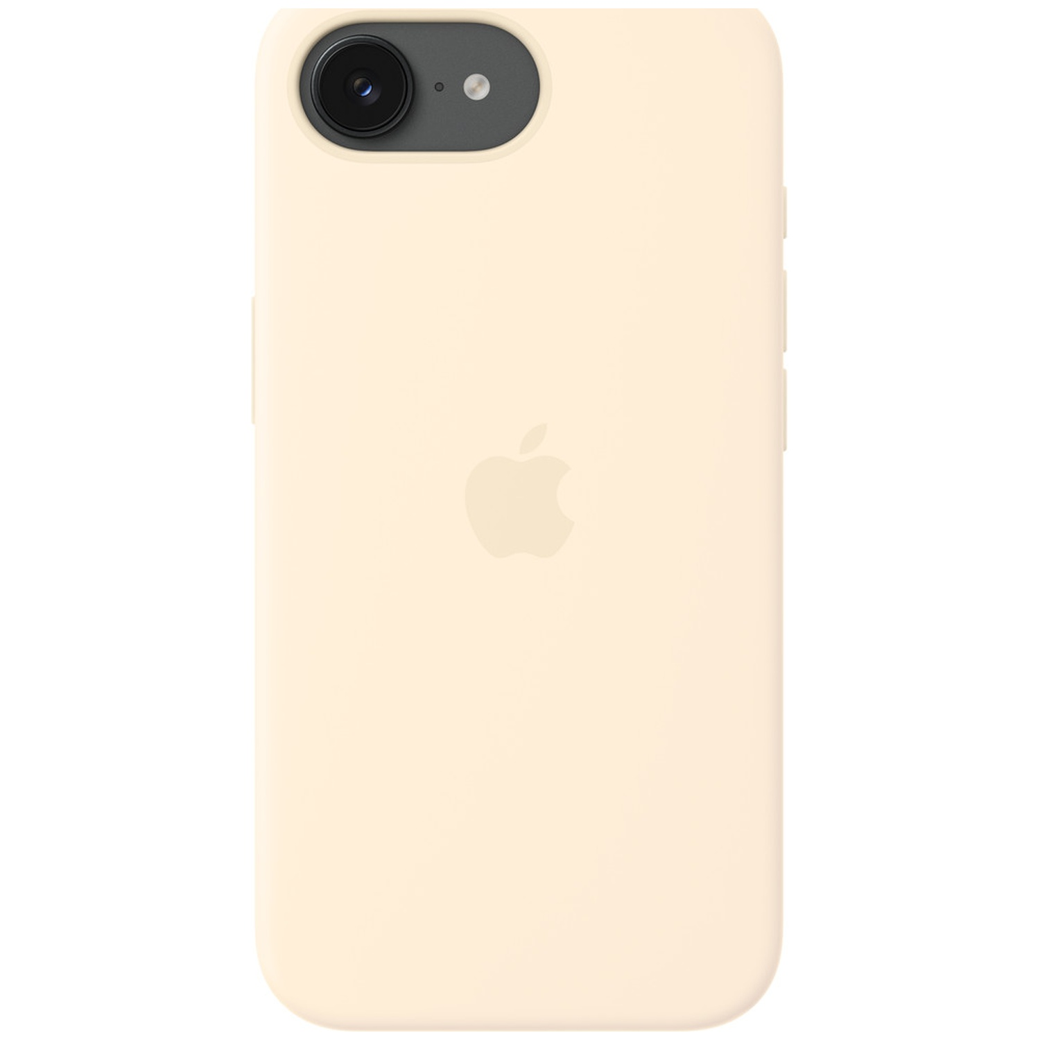 Une coque jaune clair pour iPhone Apple avec le logo Apple au dos.