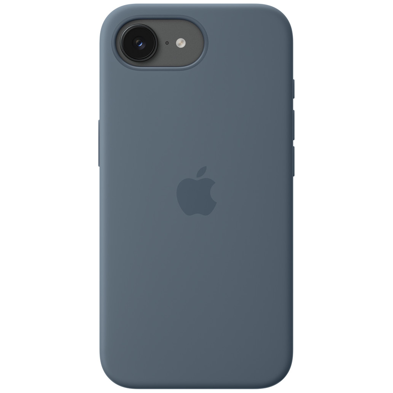 Coque de téléphone gris foncé avec logo Apple au dos et module caméra.