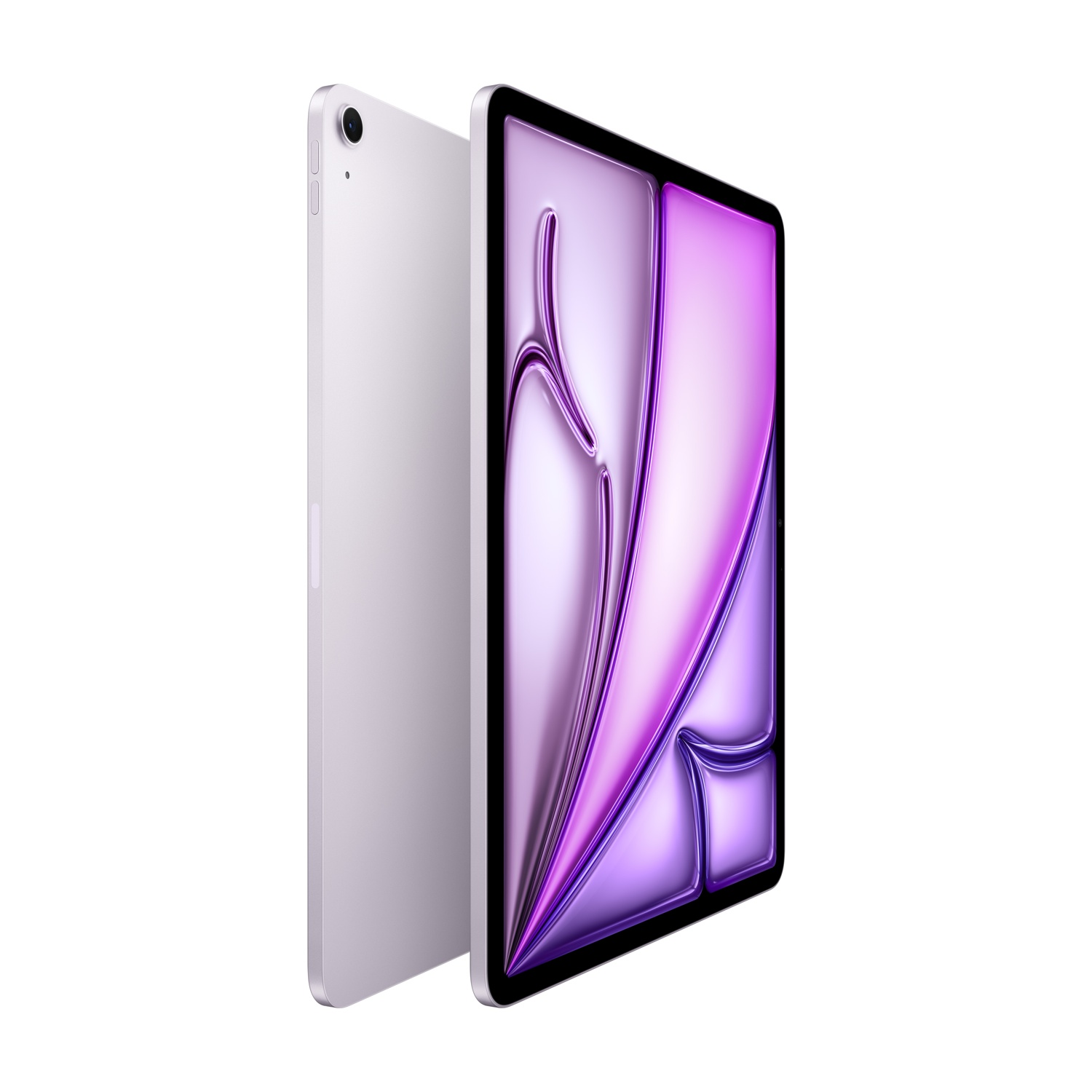 Un tablet viola con uno sfondo viola astratto sul suo schermo.