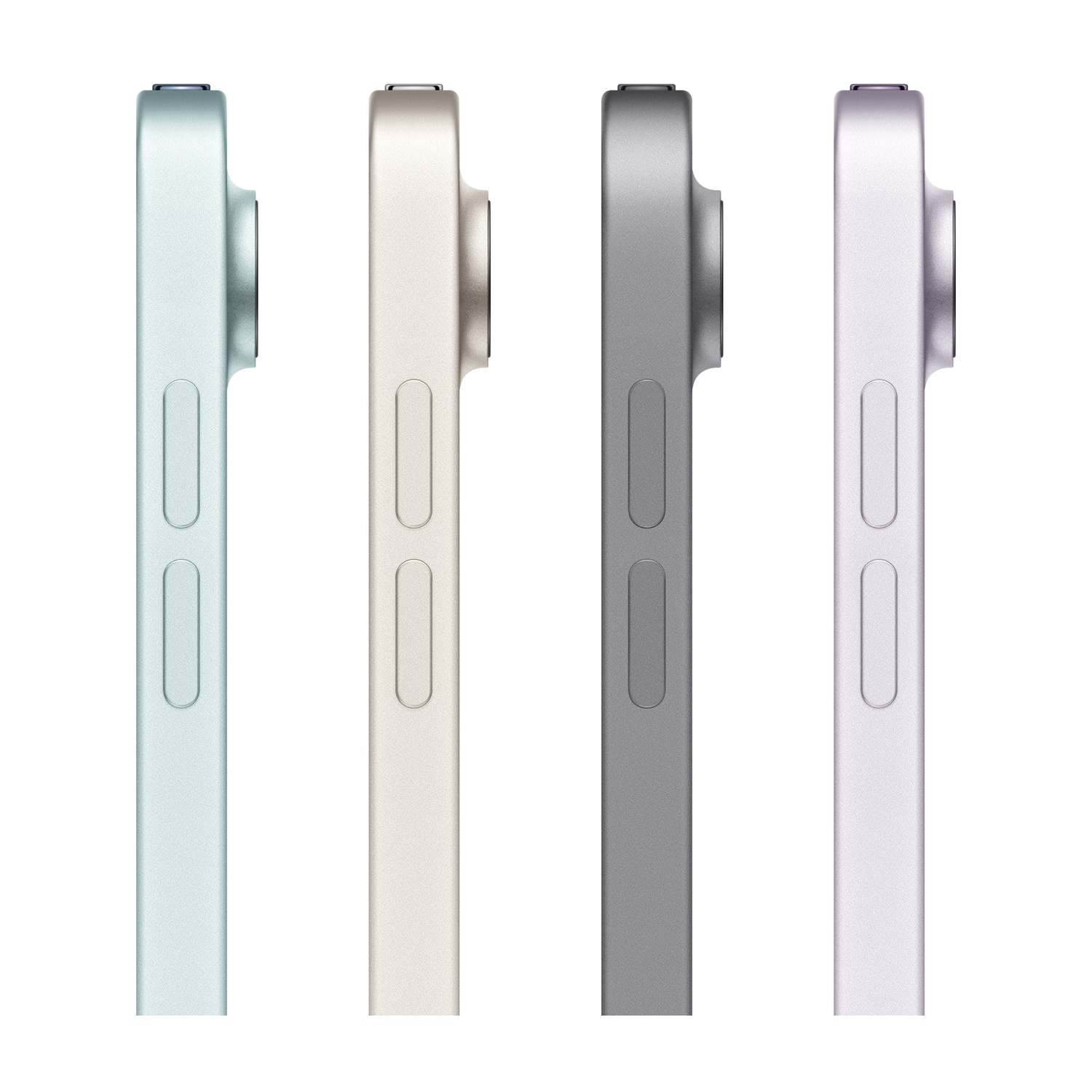 Quattro tablet in tonalità pastello: verde menta, champagne, grigio e lavanda.
