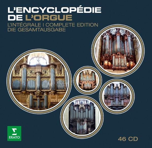 Cover mit Orgelbildern. L'Encyclopédie de l'Orgue. 46 CDs.