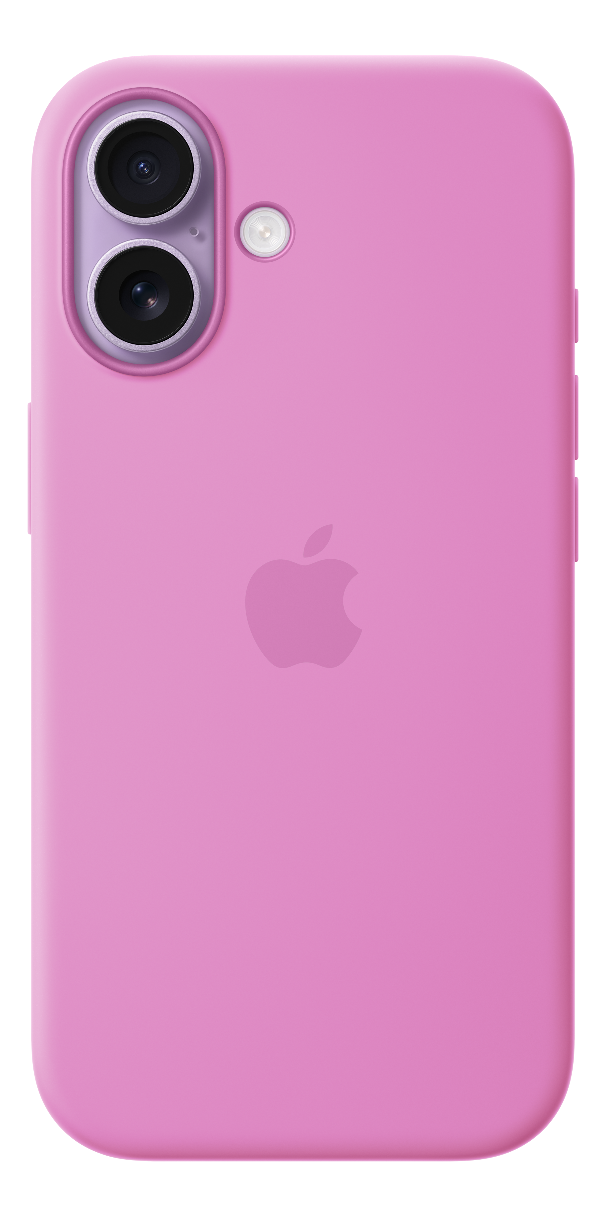 iPhone rosa con doppia fotocamera e logo Apple