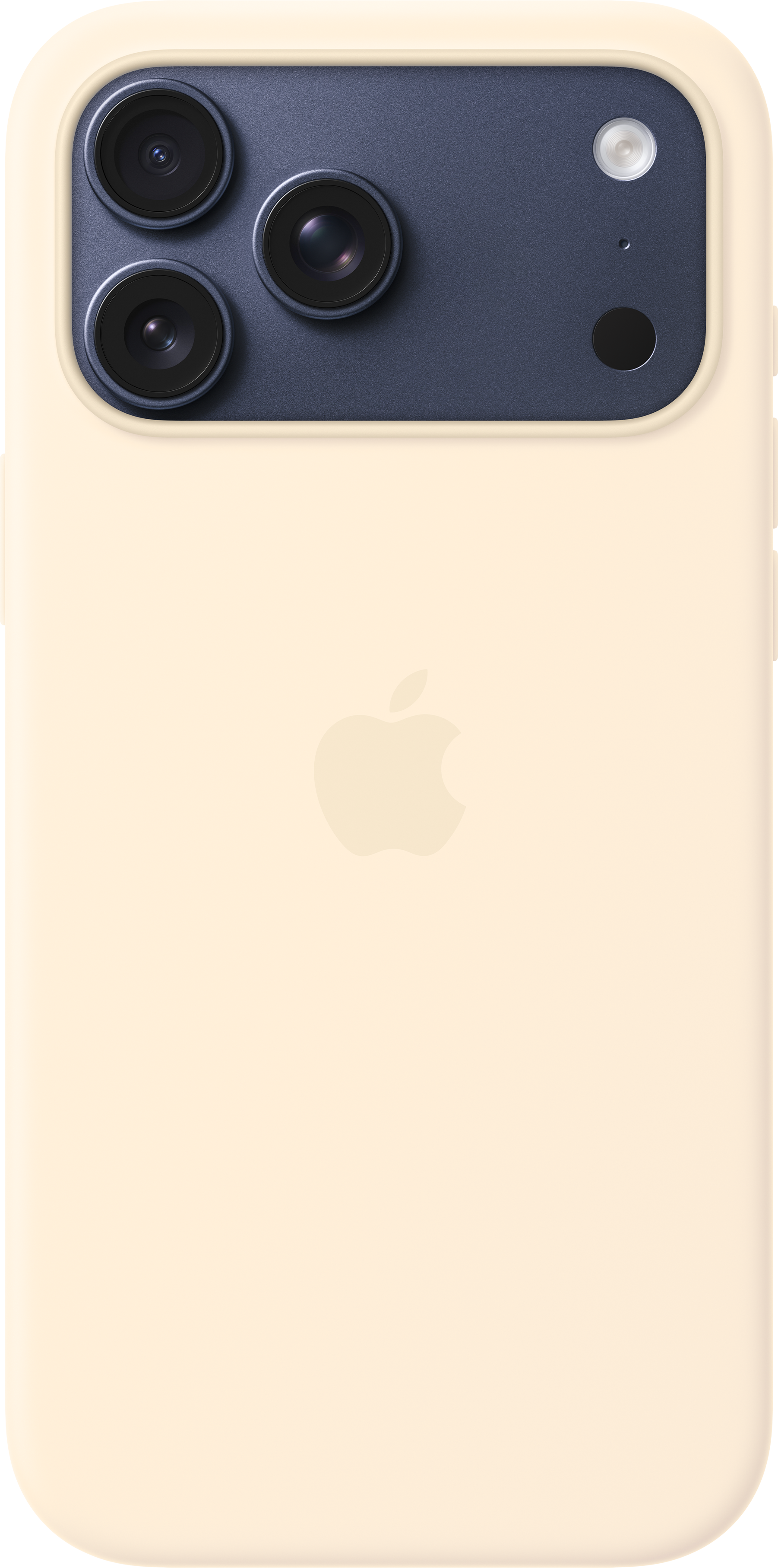 Retro di un iPhone beige chiaro con modulo fotocamera scuro.