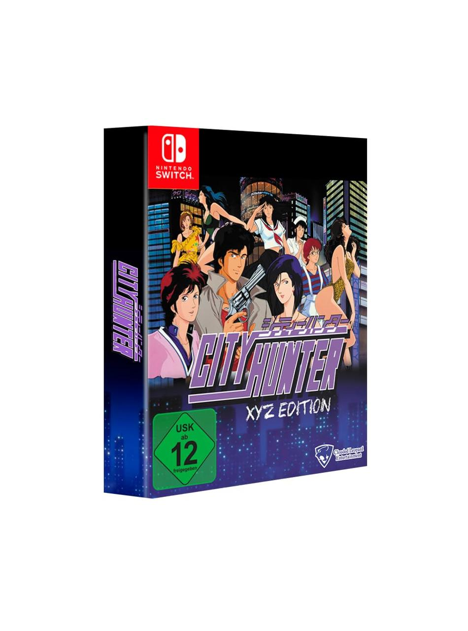 Nintendo Switch Spielbox 'City Hunter XYZ Edition' mit Anime-Charakteren.