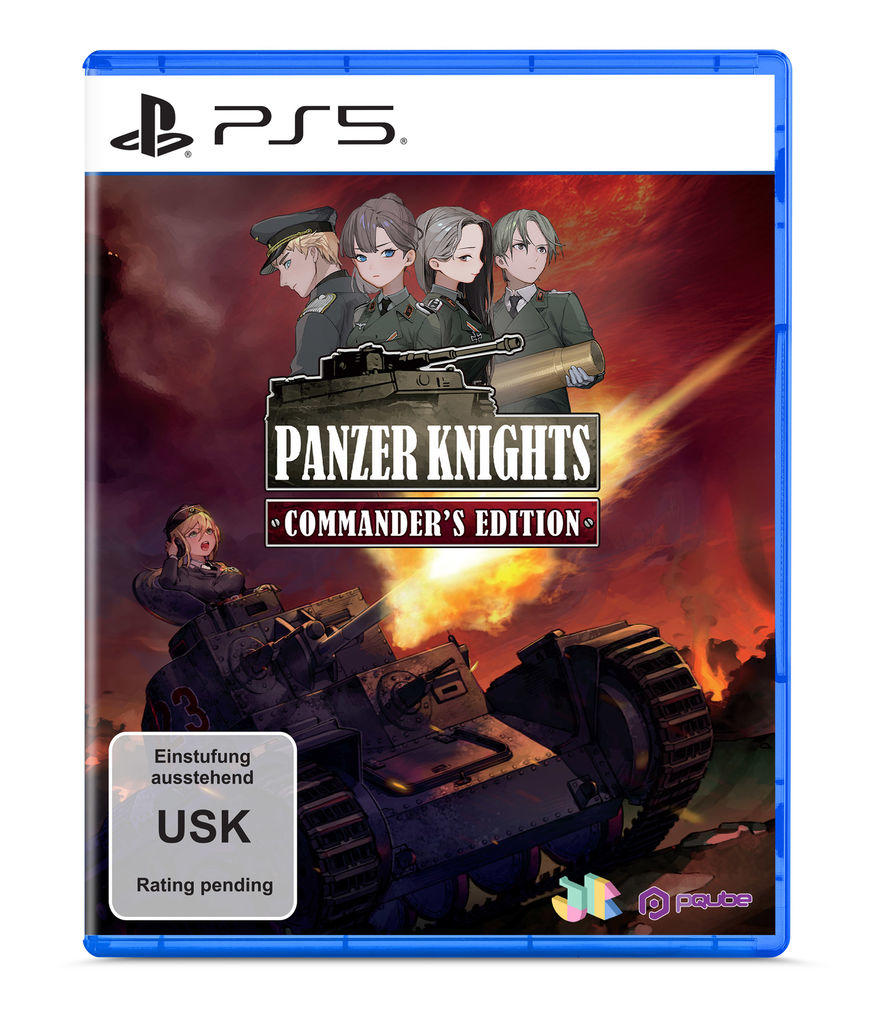 Panzer Knights Commander's Edition PS5 Spielhülle mit Anime-Charakteren und einem Panzer.