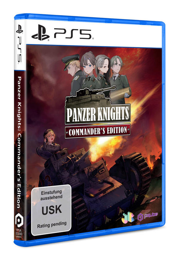 PS5 Spielcover: Panzer Knights Commander's Edition mit Anime-Charakteren und Panzern.