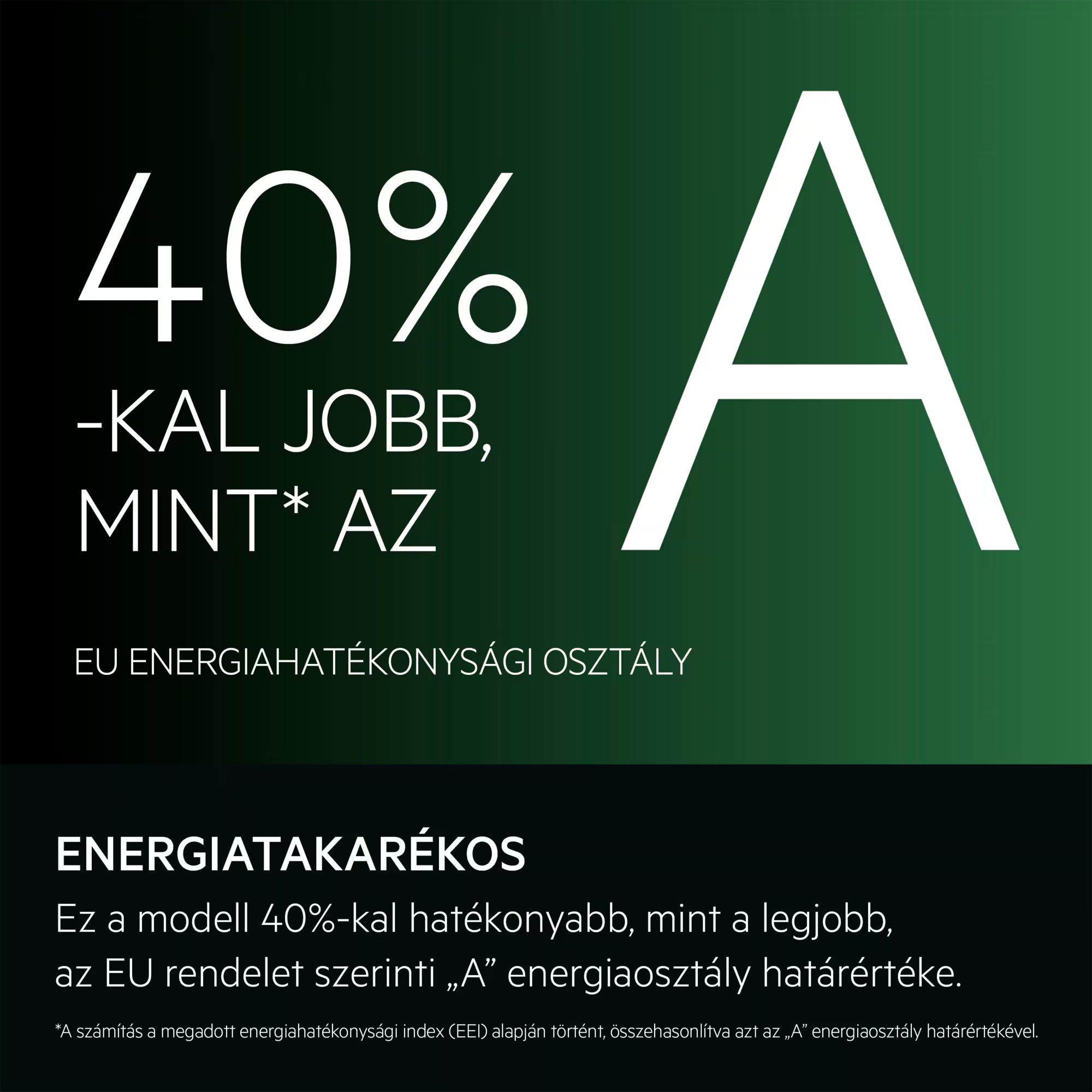 40% A energiaosztály, jobb mint a legjobb.
