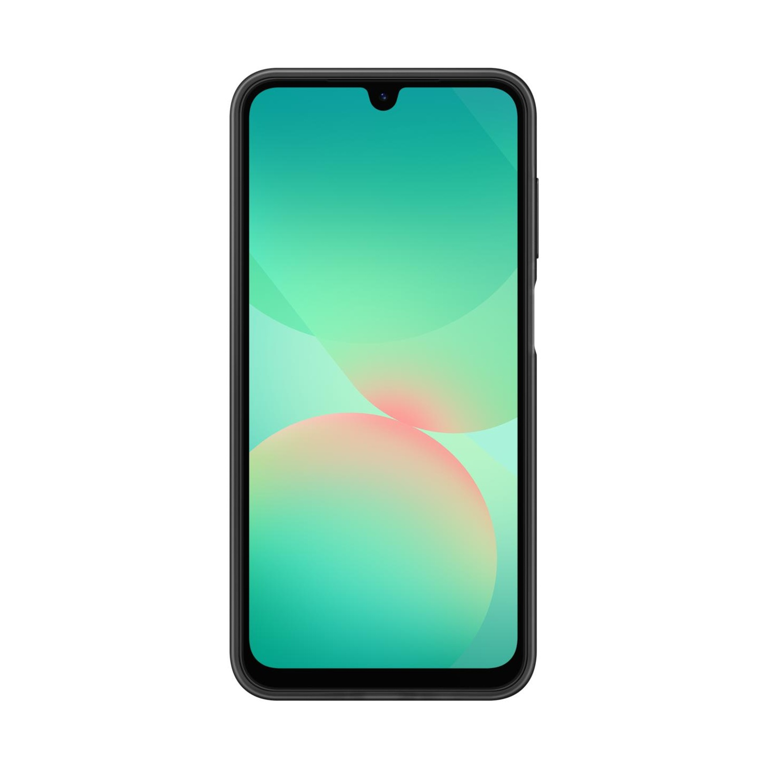Uno smartphone nero con un gradiente sullo schermo.