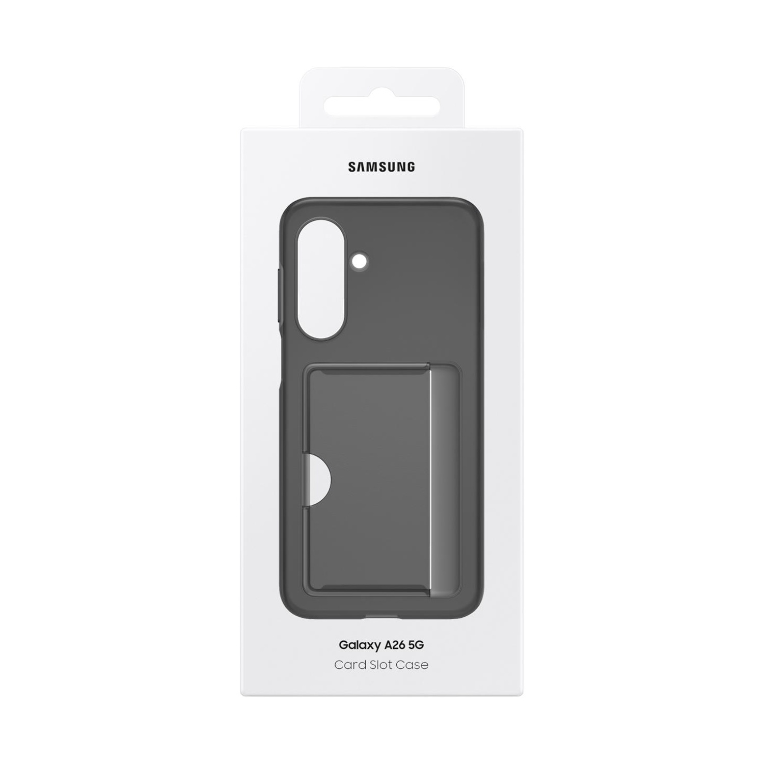 Confezione per custodia Samsung Galaxy A26 5G con slot per schede.