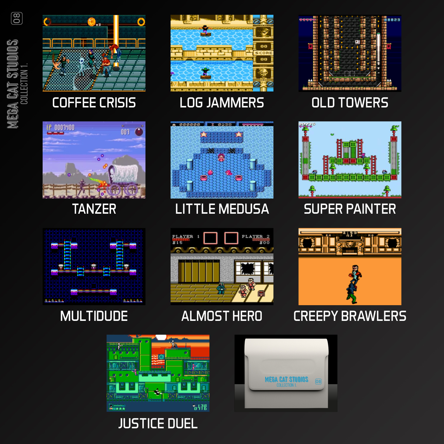 Lucha pixelada en arena oscura con figuras azules y rojas.