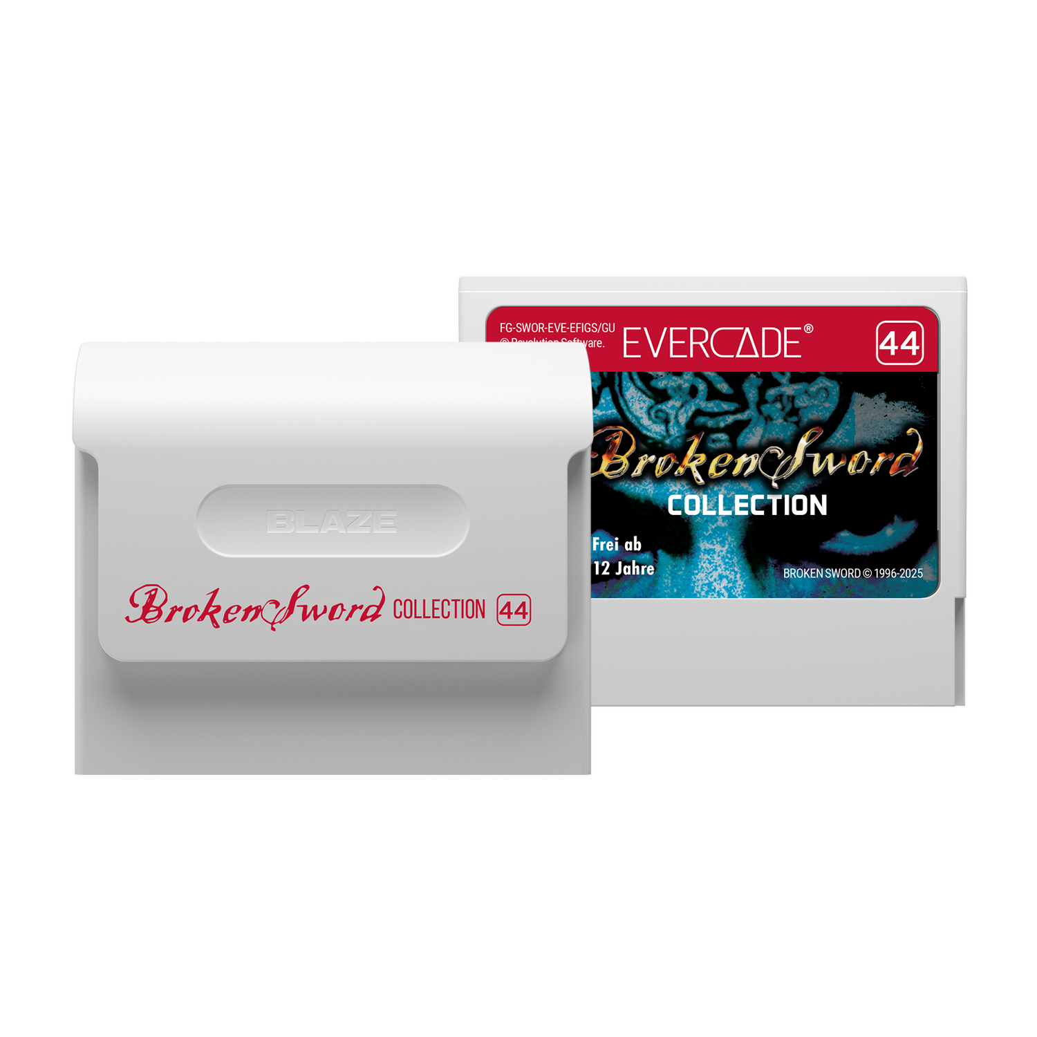 Un cartucho de juego Evercade para Broken Sword Collection, n.º 44.