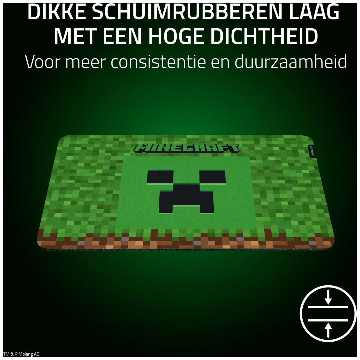 Minecraft Creeper face on a green grass mousepad.