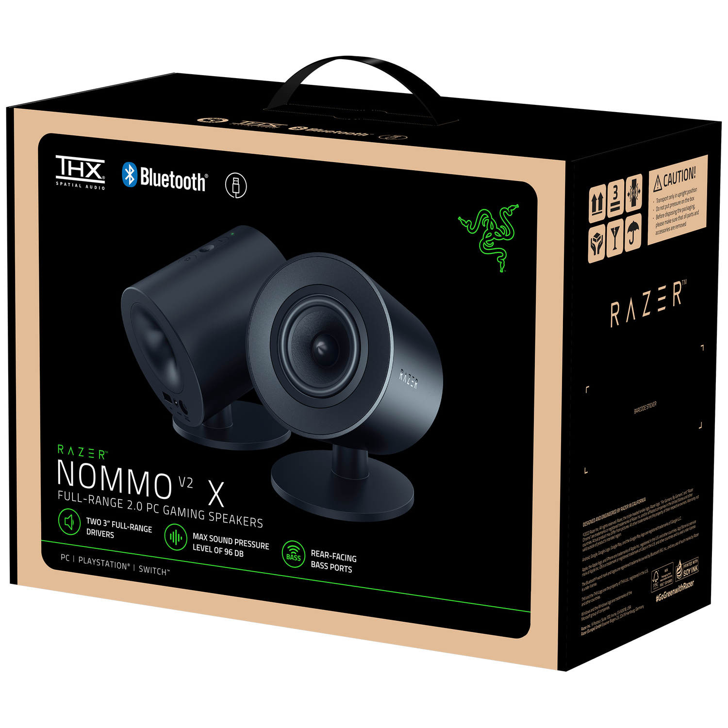 Razer Nommo V2 X PC gaming luidsprekerdoos met THX en Bluetooth.