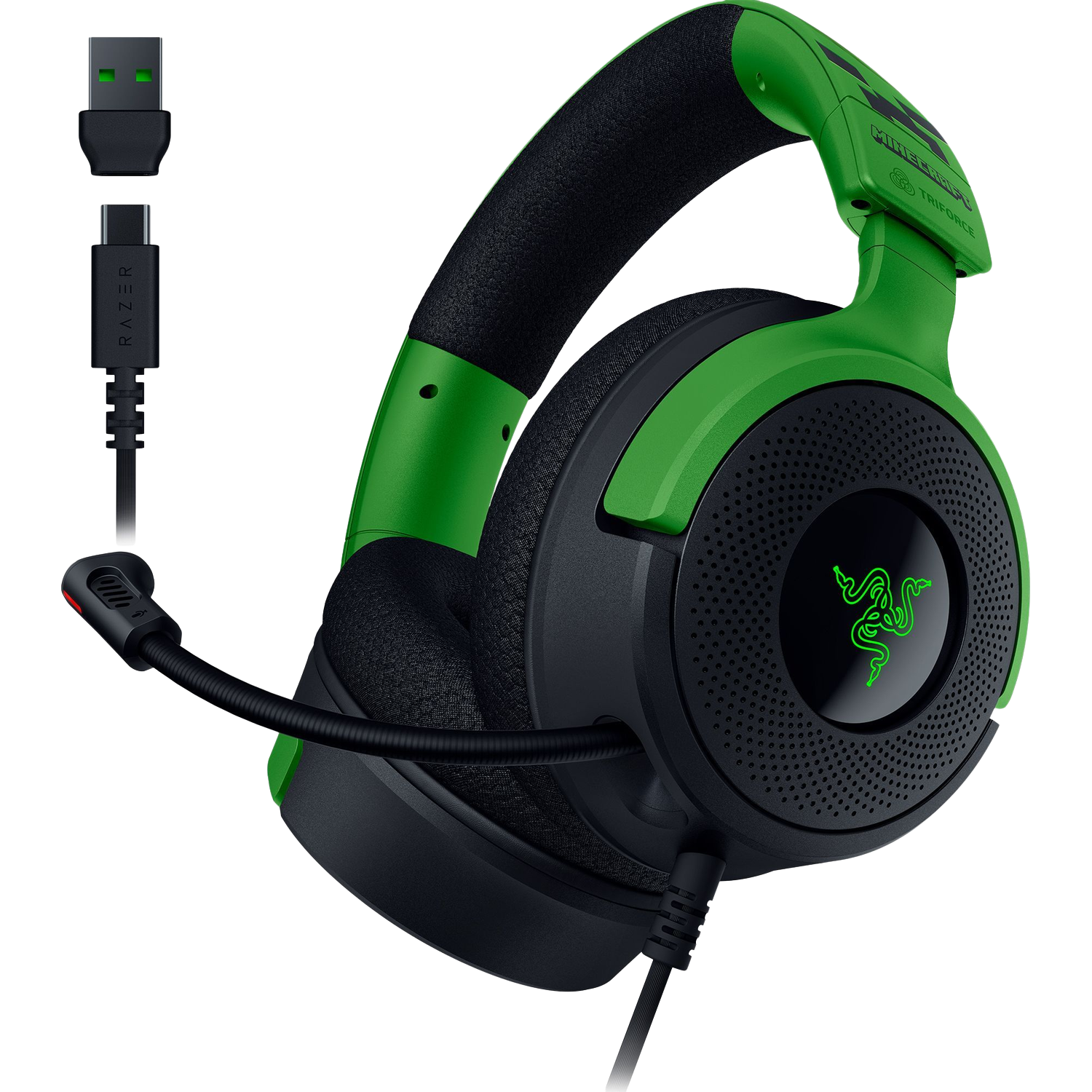 Razer Kraken V4 X Minecraft Edition Over-ear Draadloze Gaming-headset Zwart/groen