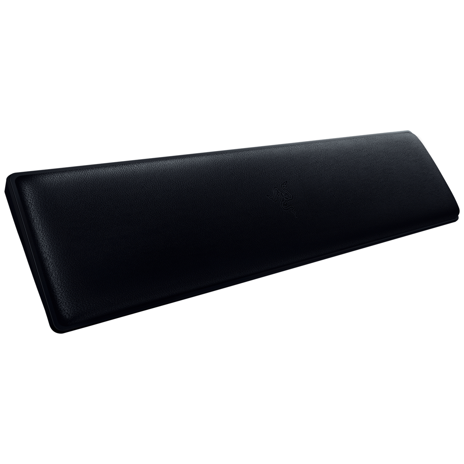 Repose-poignet rectangulaire noir avec logo Razer, sur fond blanc.