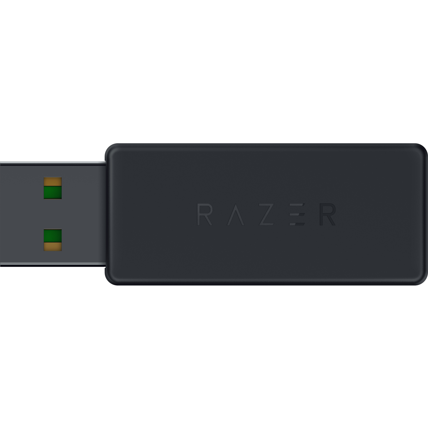 Black USB dongle with Razer logo and green contacts.