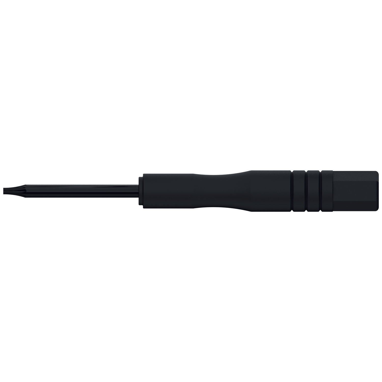 Black screwdriver with a Torx bit on a white background.