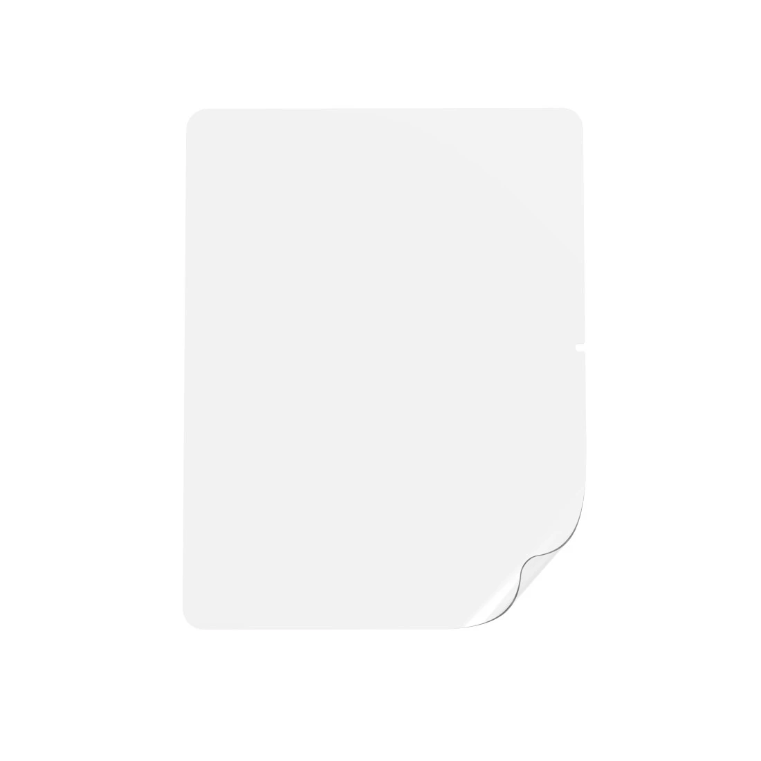 Ein weißes Blatt Papier mit einer Ecke, die sich nach unten krümmt.