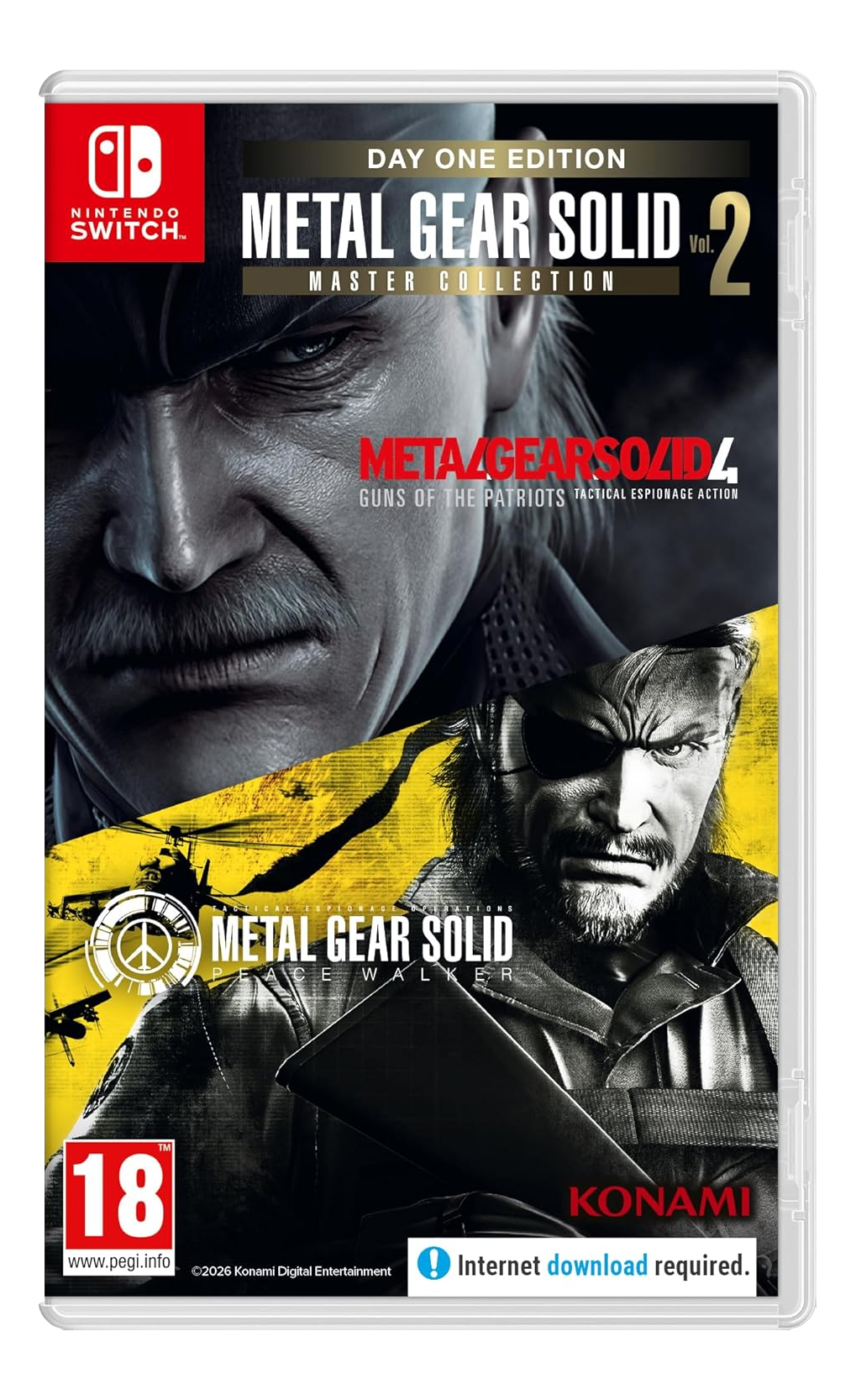 Custodia gioco Nintendo Switch: Metal Gear Solid Master Collection con due personaggi.
