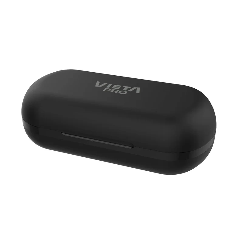 Estuche de carga negro cerrado con 